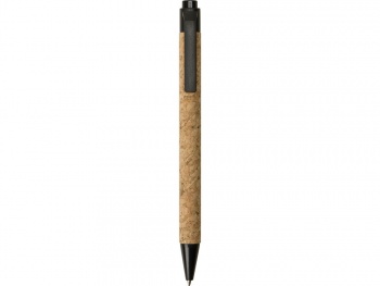 Ручка из пробки и переработанной пшеницы шариковая "Evora", пробка/черный