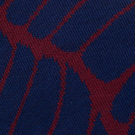 Плед In Leaf, синий с бордовым