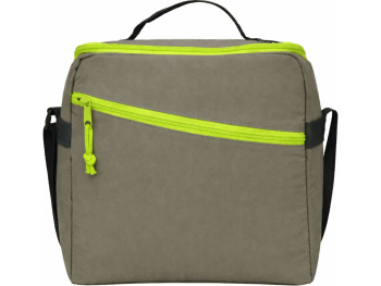 Изотермическая сумка-холодильник "Neo Classic" c контрастной молнией, серый/зеленое яблоко