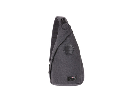 Рюкзак SWISSGEAR на одно плечо, ткань Grey Heather/ полиэстер 600D PU, 25х15х45 см, 7 л, серый