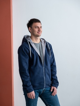 Толстовка мужская STAN с капюшоном на молнии сэндвич 320, 18, Тёмно-синий,  (46)  (50/L) Толстовка мужская STAN с капюшоном на молнии сэндвич 320, 18, Тёмно-синий,  (46)  (50/L)