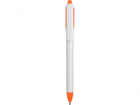 Ручка шариковая с белым корпусом и цветными вставками, белый/оранжевый