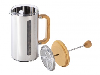 Френч-пресс в стальном корпусе и ручкой из бамбука «Coffee break», 1000 мл (Р)