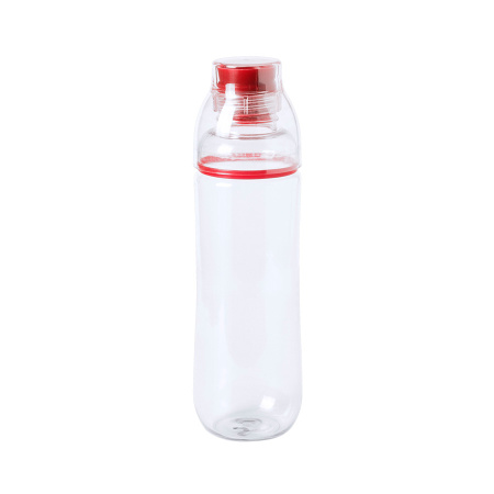 Бутылка для воды FIT, 700 мл, 24,5х7,4см, прозрачный с красным, пластик rPET