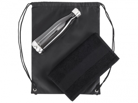 Спортивный набор с бутылкой и полотенцем «Beginner», черный